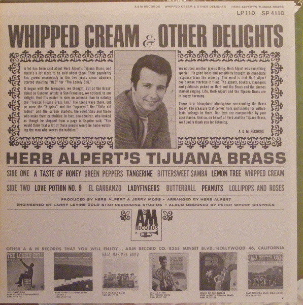 Herb Alpert's Tijuana Brass* : Whipped Cream & Other Delights (LP, Album, Mono)