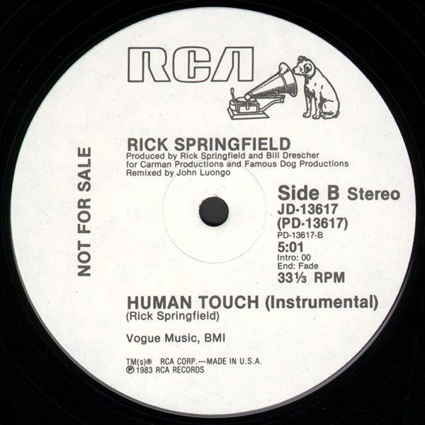 Rick Springfield : Human Touch (12", Promo)