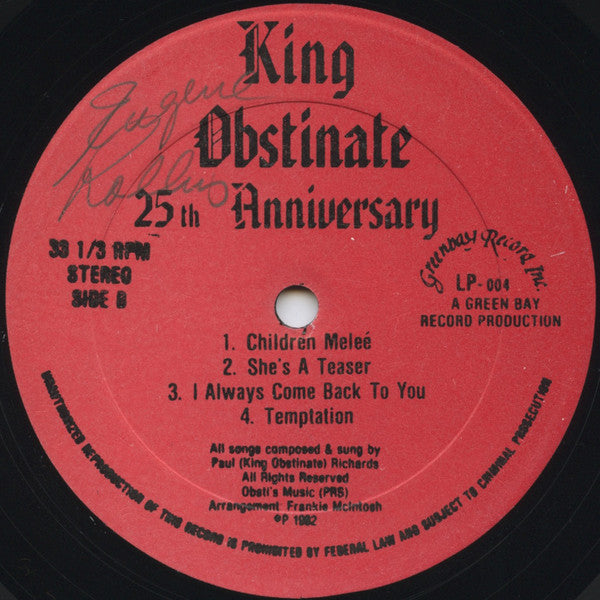 King Obstinate : 25th Anniversary (LP, Album)