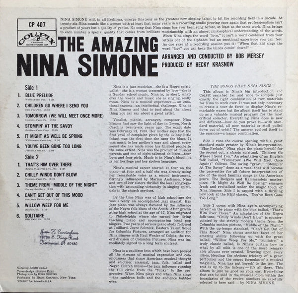 Nina Simone : The Amazing Nina Simone (LP, Album, RE)