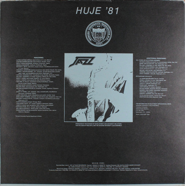 Howard University Jazz Ensemble : HUJE '81 (LP, Album)