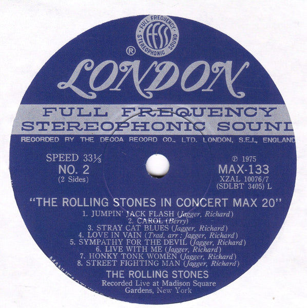 The Rolling Stones : In Concert Max 20  (LP, Comp, Gat)