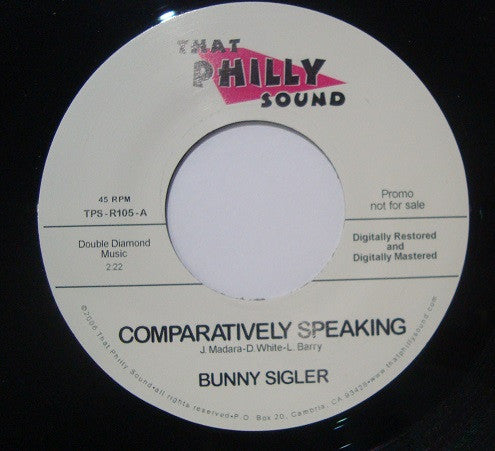 Bunny Sigler : For Cryin' Out Loud / Will You Still Love Me Tomorrow / Comparatively Speaking / Everything's Gonna Be Alright (2x7", Single, Promo)