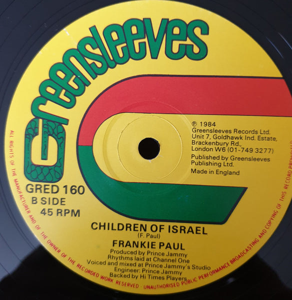 Frankie Paul : Do Good / Children Of Israel (12")