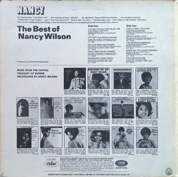 Nancy Wilson : The Best Of Nancy Wilson (LP, Comp, Club, Uni)