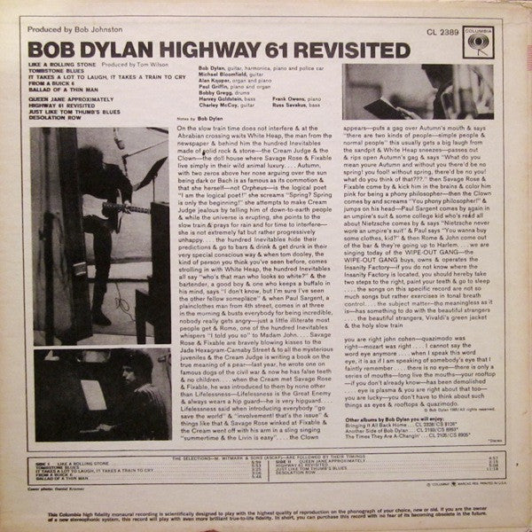 Bob Dylan : Highway 61 Revisited (LP, Album, Mono, Pit)