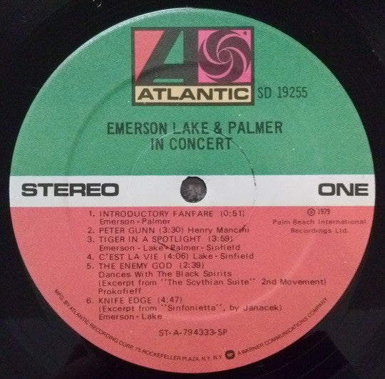 Emerson, Lake & Palmer : In Concert (LP, Album, Spe)