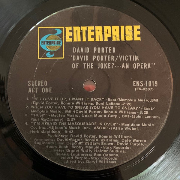 David Porter : Victim Of The Joke?....An Opera (LP, Album)