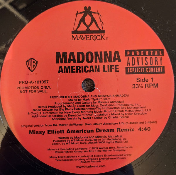 Madonna : American Life (American Dream Mixes) (12", Promo)