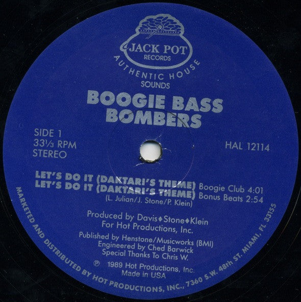 Boogie Bass Bombers : Let's Do It (Daktari's Theme) (12")