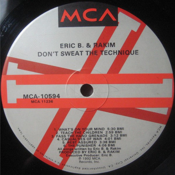 Eric B. & Rakim : Don't Sweat The Technique (LP, Album)