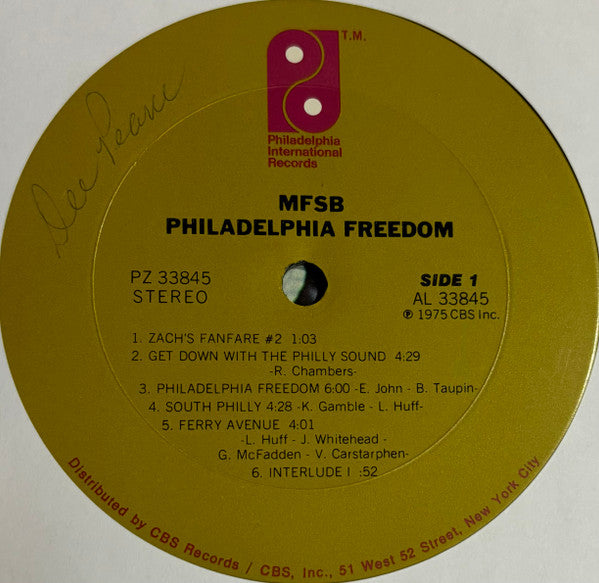 MFSB : Philadelphia Freedom (LP, Album, Gat)