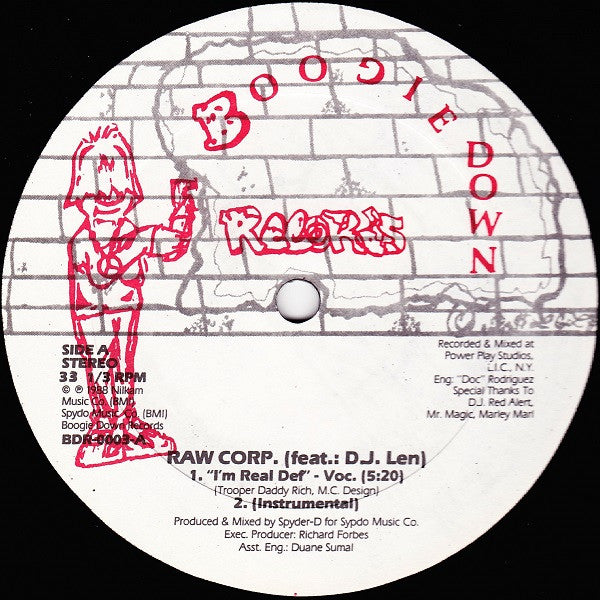 Raw Corp. : I'm Real Def / Troopers On The Mike (12")