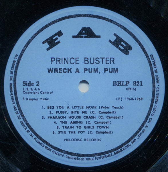 Prince Buster And The All Stars* : Wreck A Pum Pum (LP, Album, Blu)