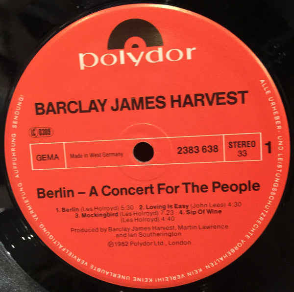 Barclay James Harvest : Berlin – A Concert For The People (LP, Album)