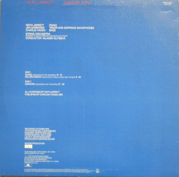 Keith Jarrett : Arbour Zena (LP, Album)