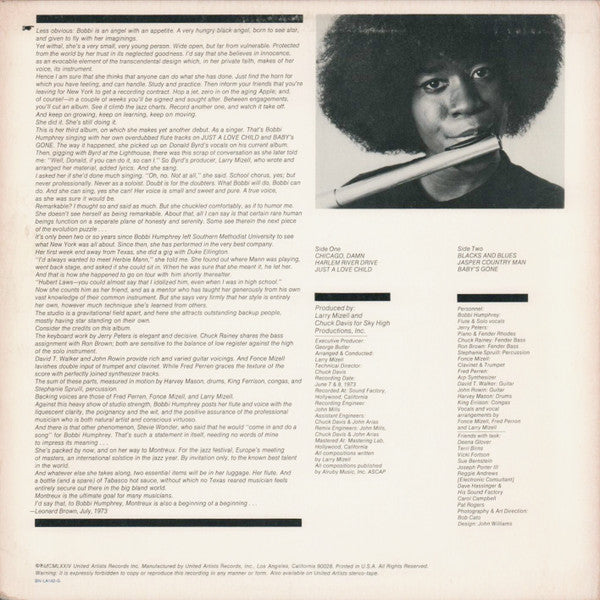 Bobbi Humphrey : Blacks And Blues (LP, Album, All)