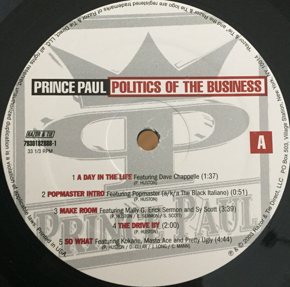 Prince Paul : Politics Of The Business (2xLP, Album)