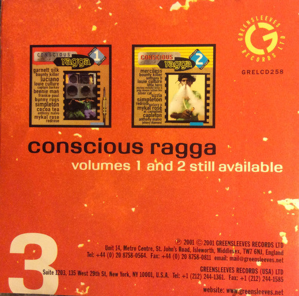 Various : Conscious Ragga 3 (CD, Comp)