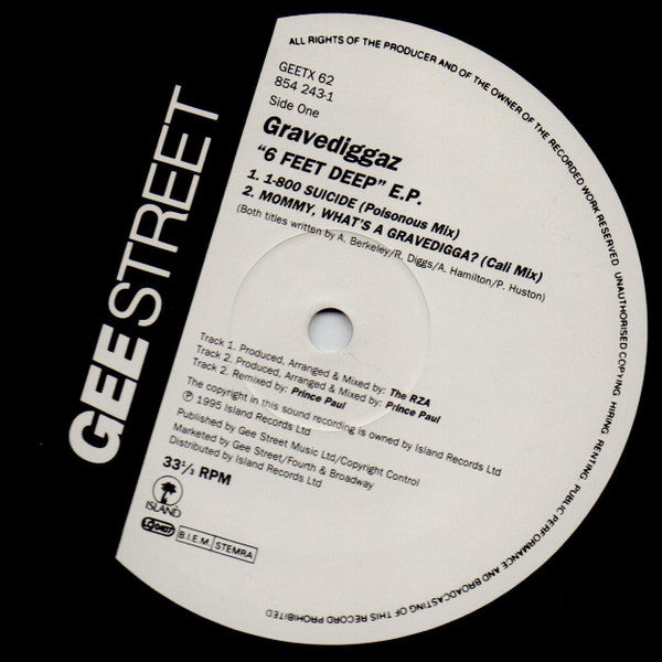 Gravediggaz : 6 Feet Deep E.P. (Record 2) (12", EP)