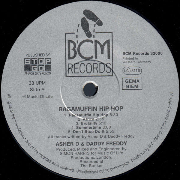 Asher D & Daddy Freddy : Ragamuffin Hip-Hop (LP, Album)