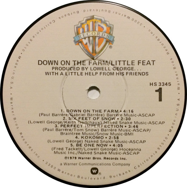 Little Feat : Down On The Farm (LP, Album, Win)