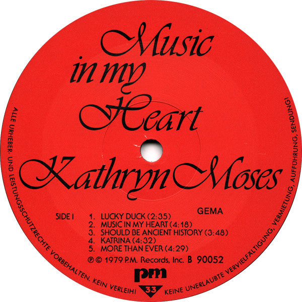 Kathryn Moses : Music In My Heart (LP, Album)