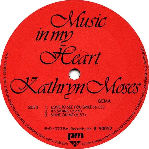 Kathryn Moses : Music In My Heart (LP, Album)