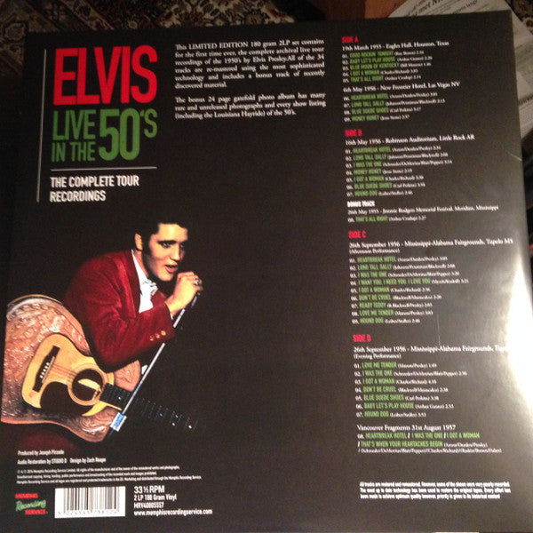 Elvis Presley : Live In The 50's - The Complete Tour Recordings (2xLP, Comp, Ltd, RM, Unofficial, Gat)