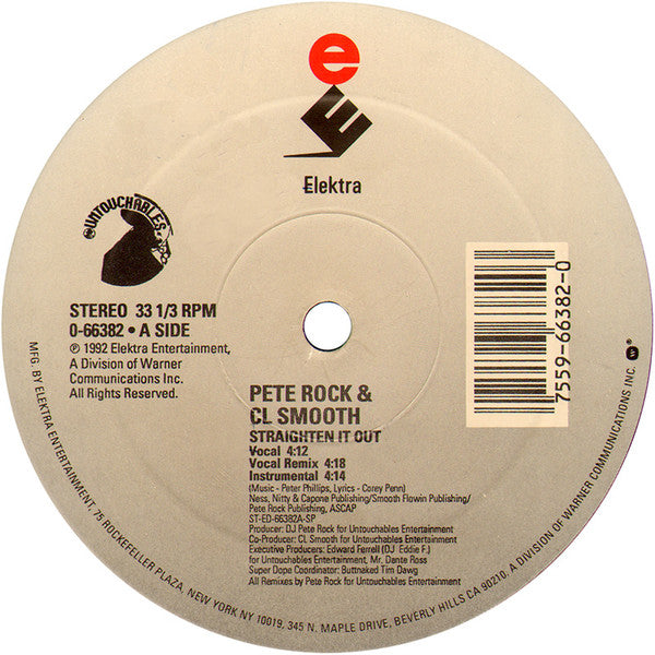 Pete Rock & C.L. Smooth : Straighten It Out (12", Single)