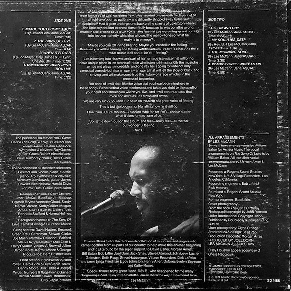 Les McCann : Another Beginning (LP, Album, Pre)