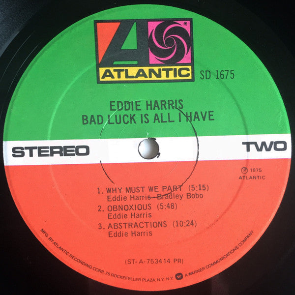 Eddie Harris : Bad Luck Is All I Have (LP, Album, Pre)