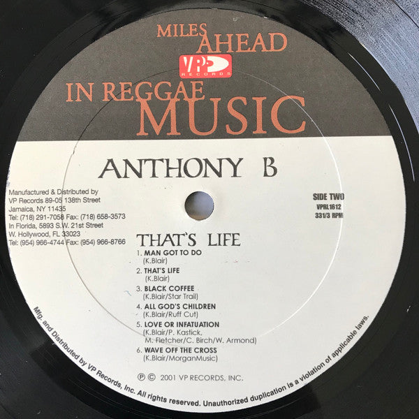 Anthony B : That's Life (LP, Album)