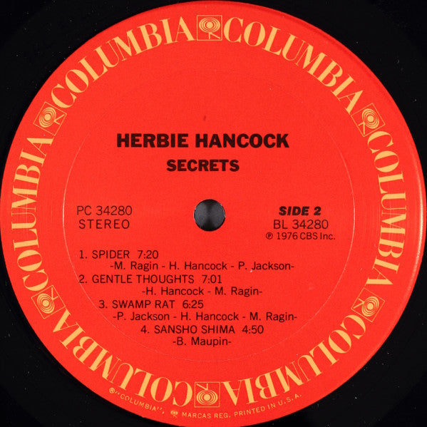 Herbie Hancock : Secrets (LP, Album, San)