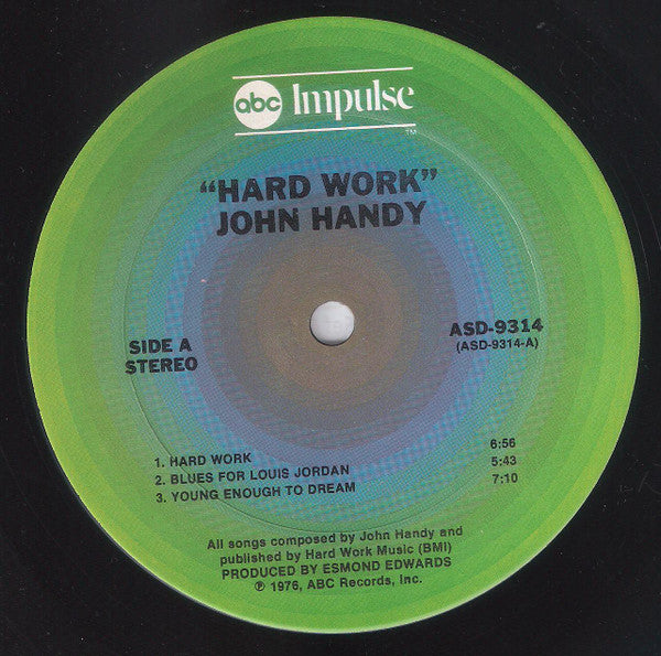 John Handy : Hard Work (LP, Album, Ter)