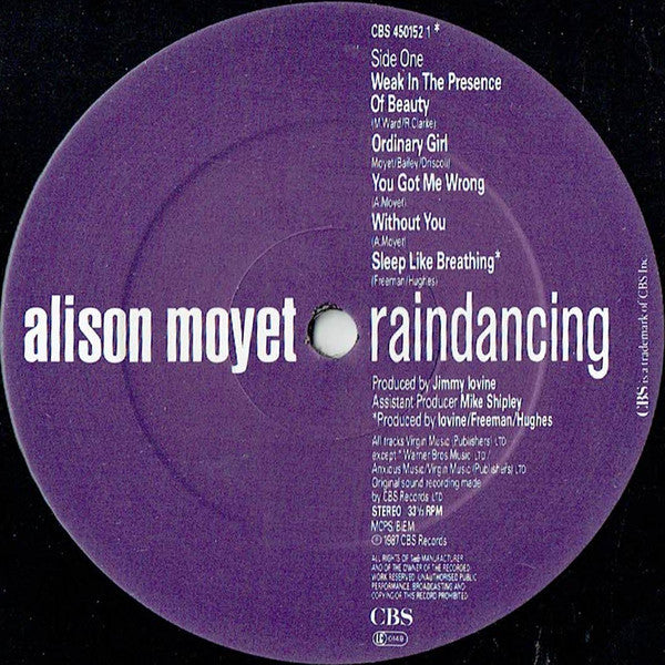 Alison Moyet : Raindancing (LP, Album, RE)