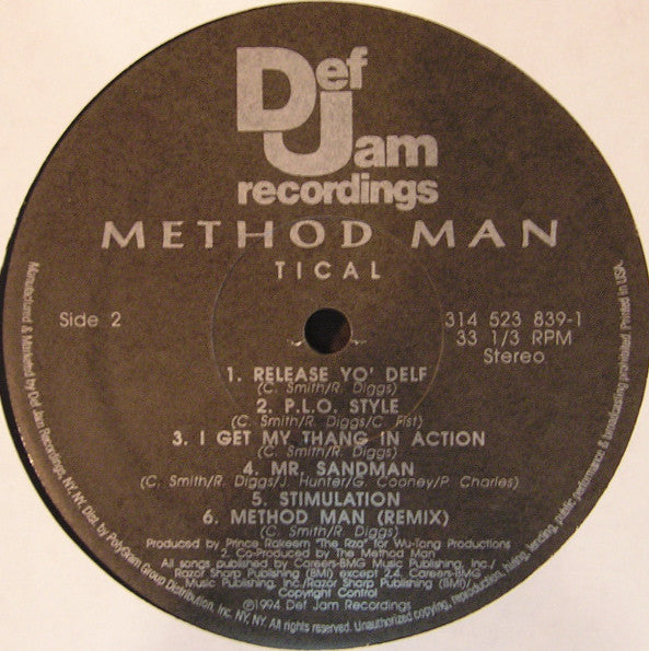 Method Man : Tical (LP, Album)