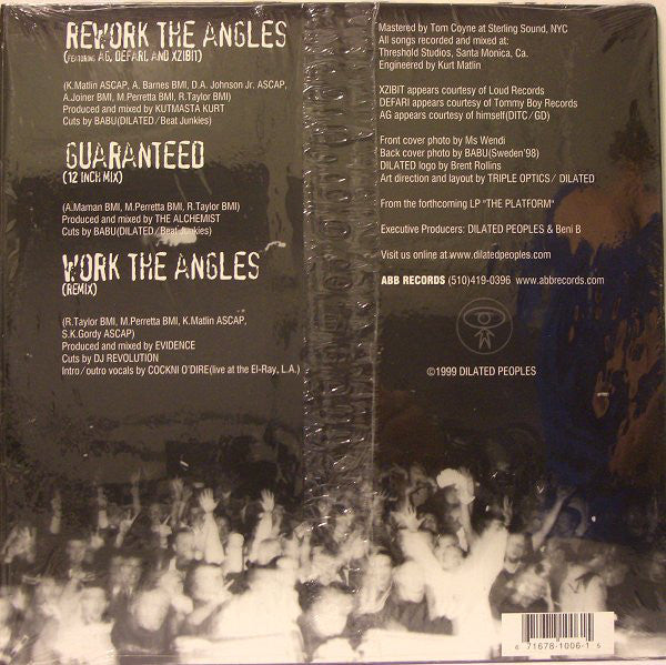 Dilated Peoples : Rework The Angles / Guaranteed (12 Inch Mix) / Work The Angles (Remix) (12", Bla)