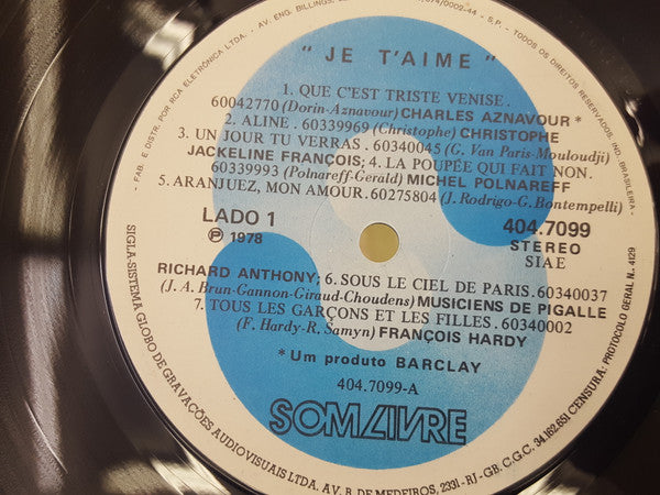 Various : Je T'aime (LP, Comp, RE)