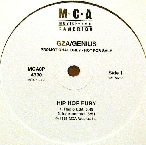 GZA / Genius* : Hip Hop Fury (12", Promo)