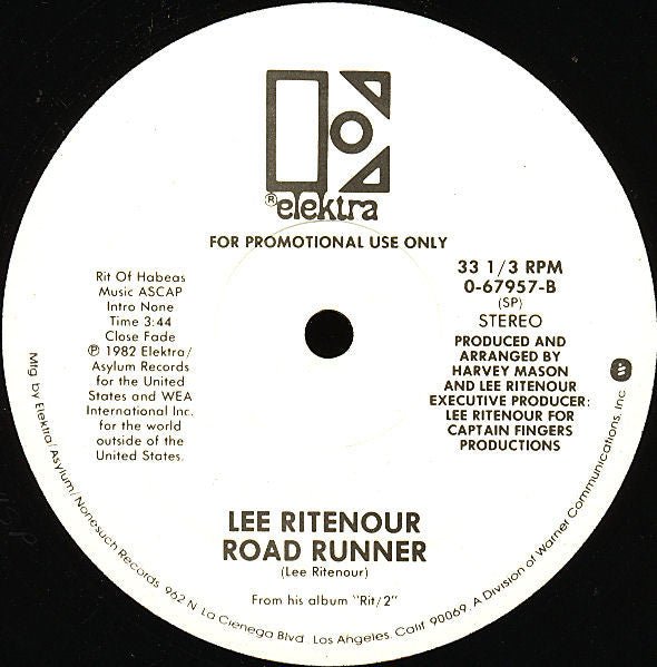 Lee Ritenour : Cross My Heart / Road Runner (12", Promo)