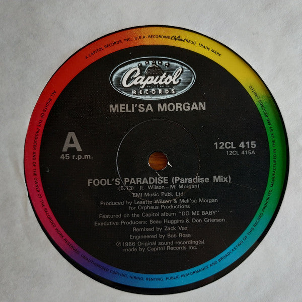 Meli'sa Morgan : Fool's Paradise (12", Single)