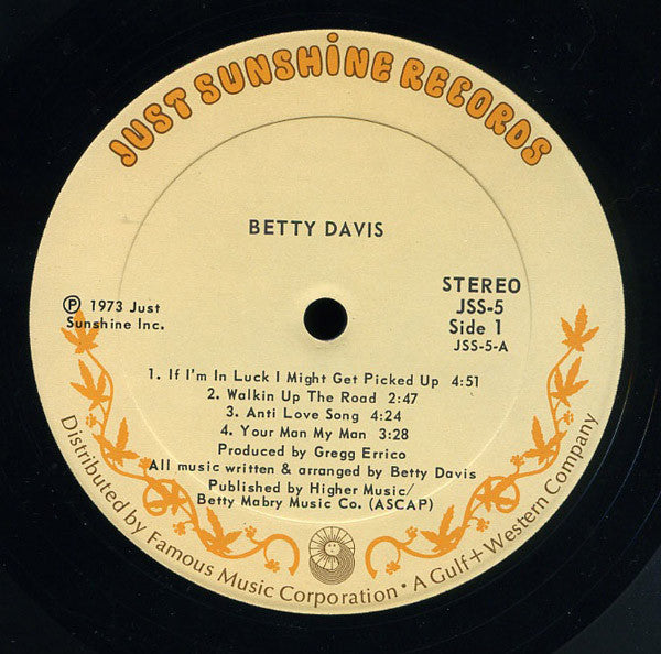 Betty Davis : Betty Davis (LP, Album, PRC)