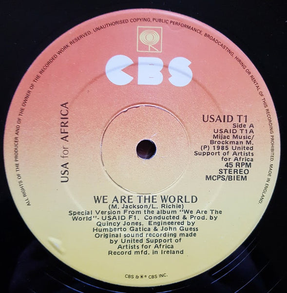 USA For Africa : We Are The World (12", Single)