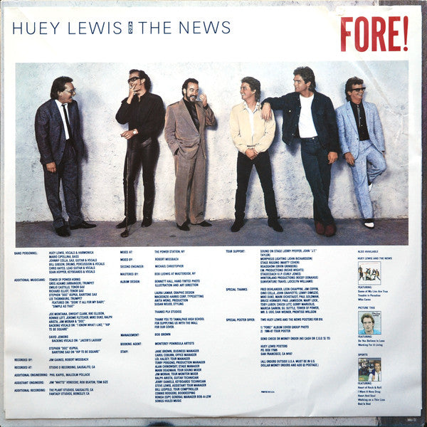 Huey Lewis And The News* : Fore! (LP, Album, Pit)