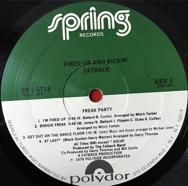 Fatback* : Fired Up 'N' Kickin' (LP, Album, PRC)