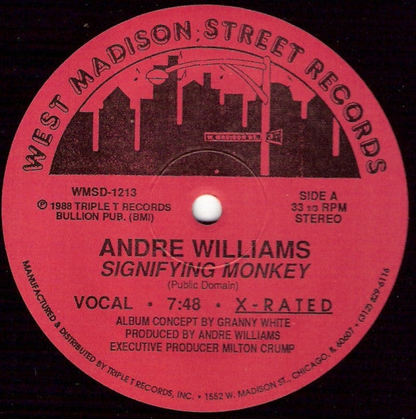 Andre Williams (2) : Signifying Monkey (12")